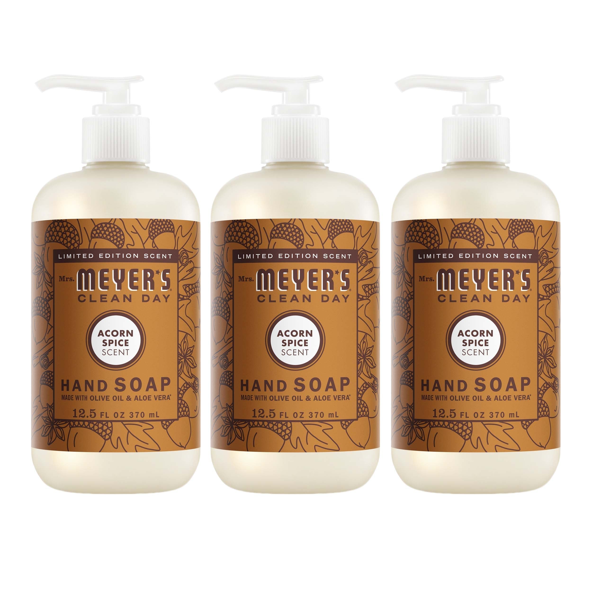 Mrs. Meyer's Acorn Spice Liquid Hand Soap 3-count Bundle